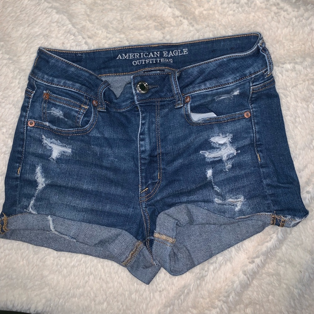 Jean distressed shorts